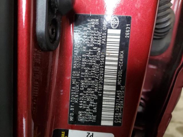 4T1BF30K26U115691 - 2006 TOYOTA CAMRY LE BURGUNDY photo 13