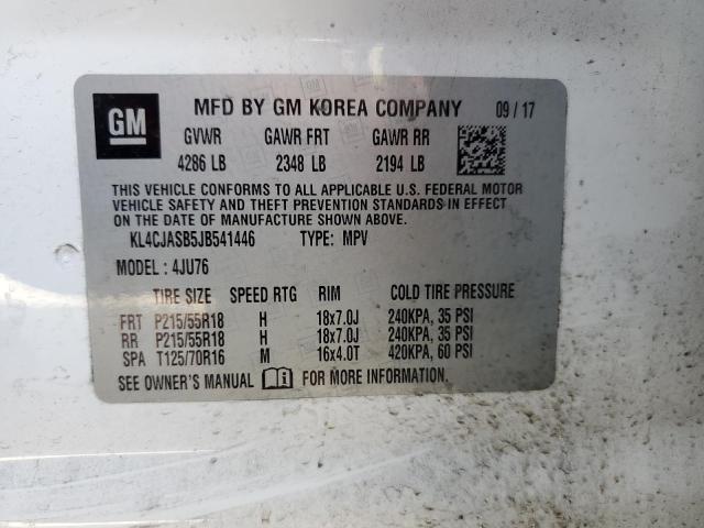 KL4CJASB5JB541446 - 2018 BUICK ENCORE PREFERRED Ақ фото 13