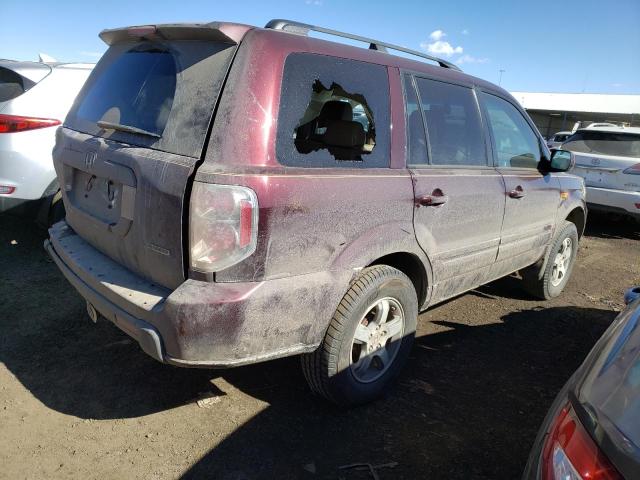 5FNYF18588B024440 - 2008 HONDA PILOT EXL MAROON photo 3