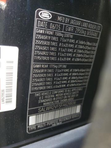 SALWR2VF5FA629936 - 2015 LAND ROVER RANGE ROVE HSE BLACK photo 13