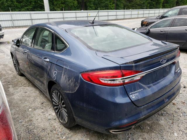 3FA6P0D93JR251584 - 2018 FORD FUSION TITANIUM/PLATINUM BLUE photo 3