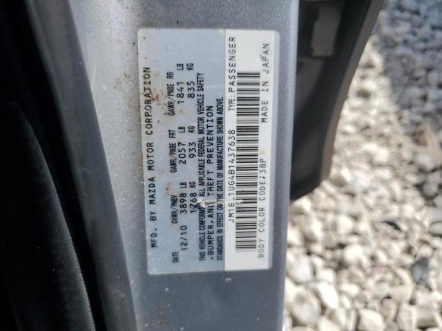 JM1BL1UG4B1437638 - 2011 MAZDA 3 I GRAY photo 12