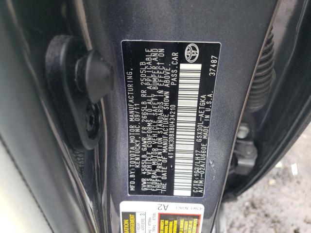 4T1BK3DBXBU434210 - 2011 TOYOTA AVALON BASE 灰色 照片 13