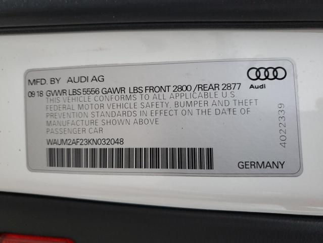 WAUM2AF23KN032048 - 2019 AUDI A6 PRESTIGE თეთრი ფოტო 13
