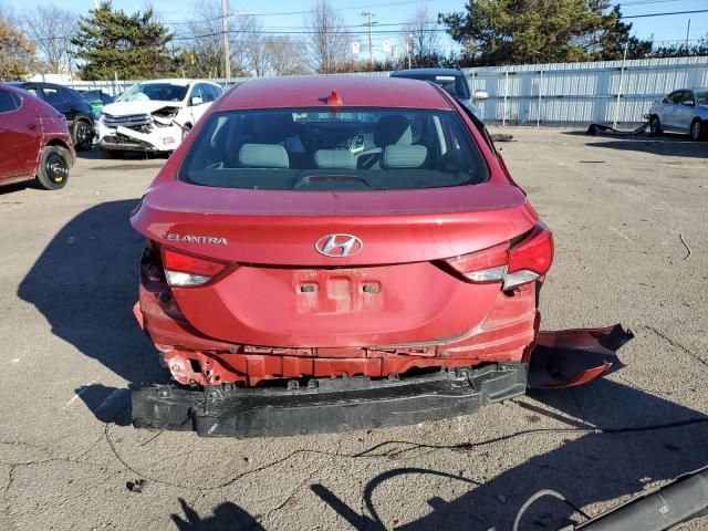 KMHDH4AEXEU181549 - 2014 HYUNDAI ELANTRA SE RED photo 6