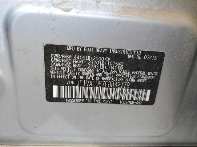 JF1VA1D67F8832779 - 2015 SUBARU WRX PREMIUM SILVER photo 12