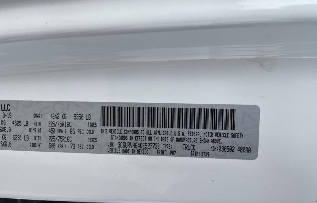 3C6URVHG4KE527739 - 2019 RAM PROMASTER 3500 HIGH WHITE photo 10