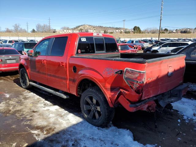 1FTFW1ET3DFB01599 - 2013 FORD F150 SUPERCREW RED photo 2