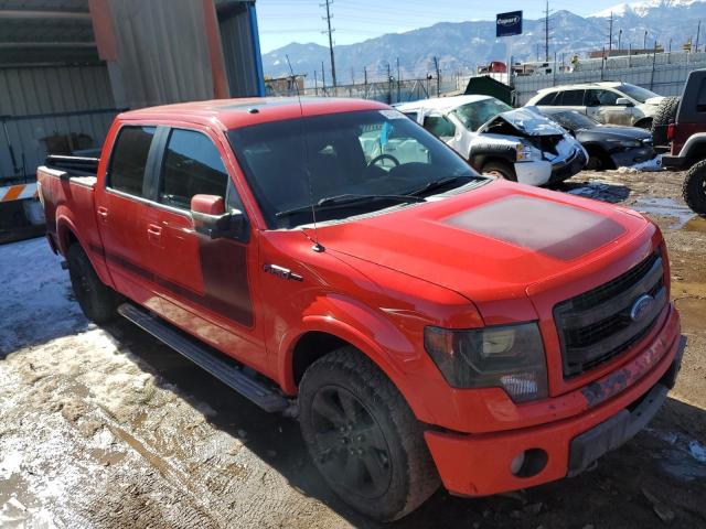 1FTFW1ET3DFB01599 - 2013 FORD F150 SUPERCREW RED photo 4