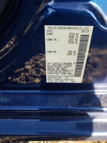 1N4AL4CVXLC152208 - 2020 NISSAN ALTIMA SR BLUE photo 12