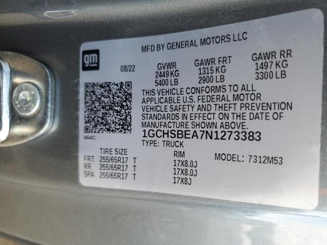 1GCHSBEA7N1273383 - 2022 CHEVROLET COLORADO GRAY photo 12