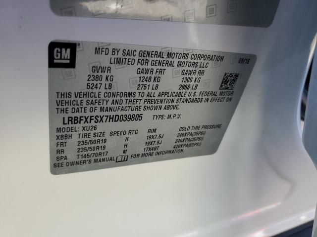LRBFXFSX7HD039805 - 2017 BUICK ENVISION PREMIUM II Ağ foto 13