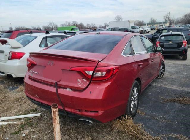 5NPE24AF5HH460408 - 2017 HYUNDAI SONATA SE RED photo 4