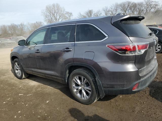 5TDJKRFH1ES057179 - 2014 TOYOTA HIGHLANDER XLE GRAY photo 2