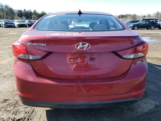 5NPDH4AEXGH785636 - 2016 HYUNDAI ELANTRA SE RED photo 6