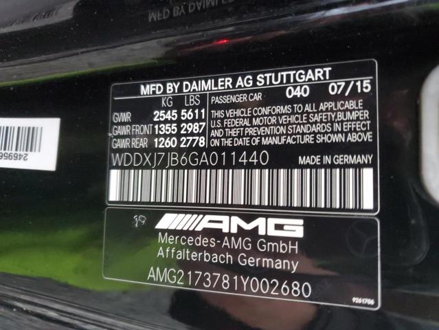 WDDXJ7JB6GA011440 - 2016 MERCEDES-BENZ S 63 AMG BLACK photo 13