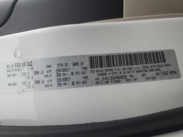 2C4RC1BG0HR608228 - 2017 CHRYSLER PACIFICA TOURING L WHITE photo 13