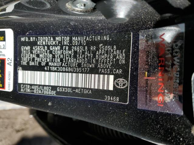 4T1BK3DB6BU395177 - 2011 TOYOTA AVALON BASE 黑色 照片 13