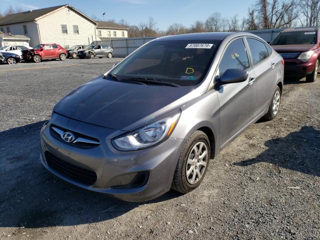 KMHCT4AE9EU738123 - 2014 HYUNDAI ACCENT GLS GRAY photo 2