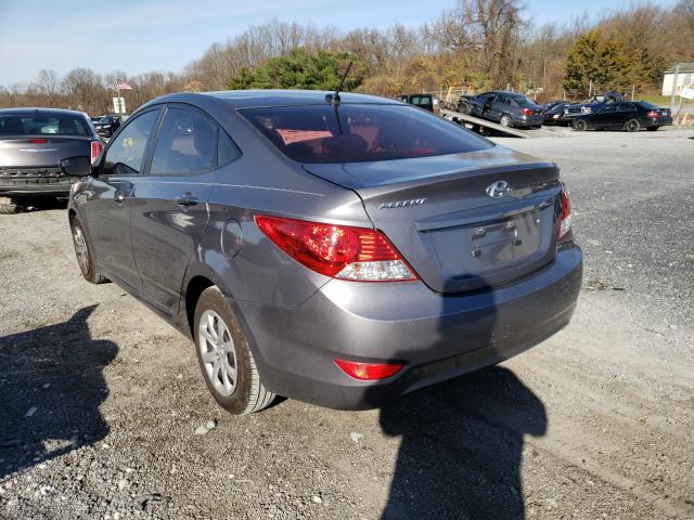 KMHCT4AE9EU738123 - 2014 HYUNDAI ACCENT GLS GRAY photo 3