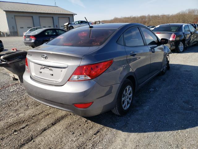 KMHCT4AE9EU738123 - 2014 HYUNDAI ACCENT GLS GRAY photo 4