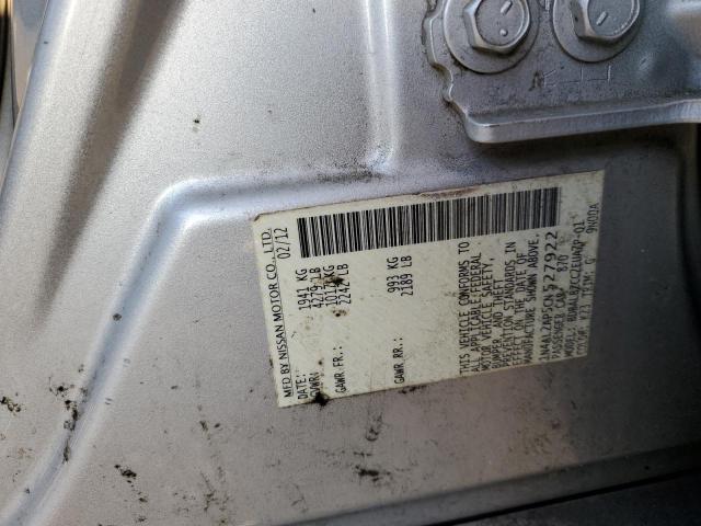 1N4AL2AP5CN527922 - 2012 NISSAN ALTIMA BASE SILVER photo 12