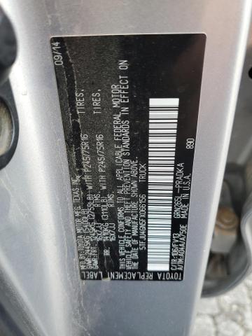 5TFJU4GN5FX066156 - 2015 TOYOTA TACOMA DOUBLE CAB PRERUNNER SILVER photo 12