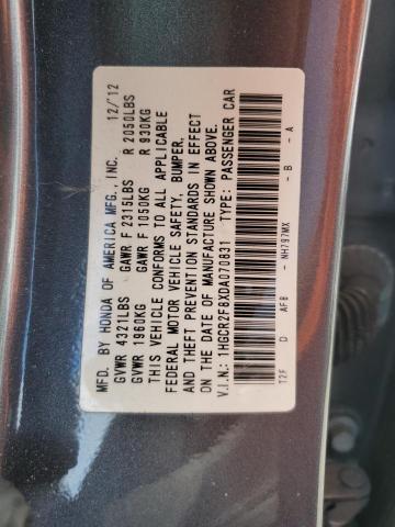 1HGCR2F8XDA070831 - 2013 HONDA ACCORD EXL GRAY photo 12