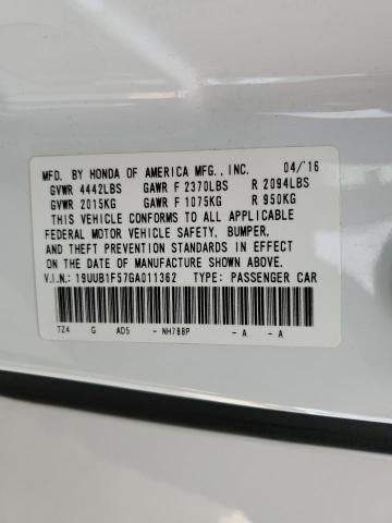 19UUB1F57GA011362 - 2016 ACURA TLX TECH WHITE photo 12