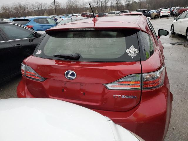 JTHKD5BH7D2153030 - 2013 LEXUS CT 200 RED photo 6