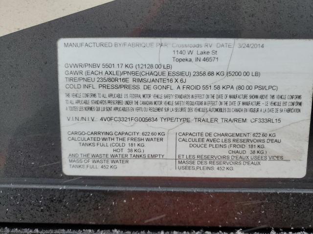 4V0FC3321FG005634 - 2015 CAMPER SPRINTER 棕色 照片 10