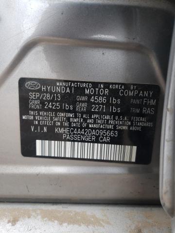 KMHEC4A42DA095663 - 2013 HYUNDAI SONATA HYBRID GRAY photo 12