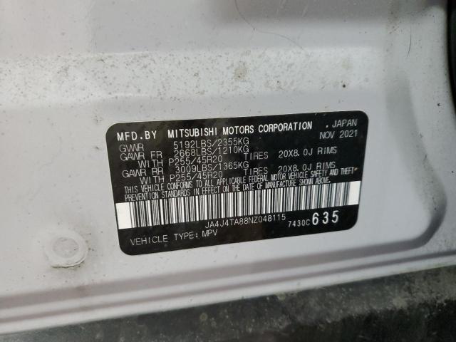 JA4J4TA88NZ048115 - 2022 MITSUBISHI OUTLANDER ES WHITE photo 13