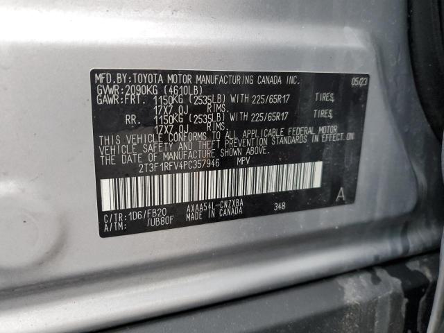 2T3F1RFV4PC357946 - 2023 TOYOTA RAV4 LE SILVER photo 14