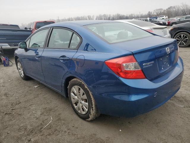 19XFB2F5XCE065162 - 2012 HONDA CIVIC LX BLUE photo 2