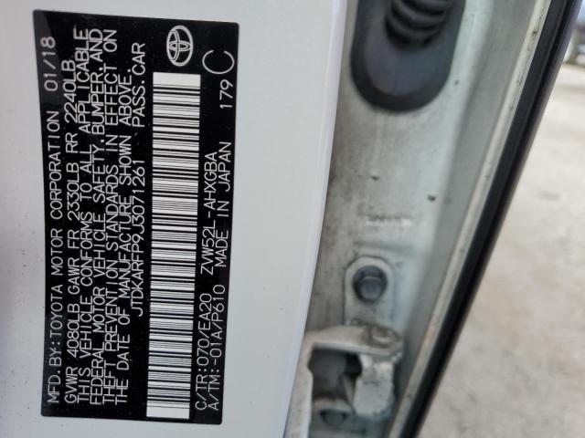 JTDKARFP9J3071261 - 2018 TOYOTA PRIUS PRIM Weiß Foto 12