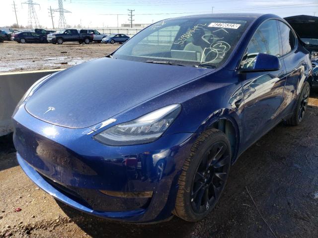 7SAYGDEE5NF386016 - 2022 TESLA MODEL Y أزرق صورة 1