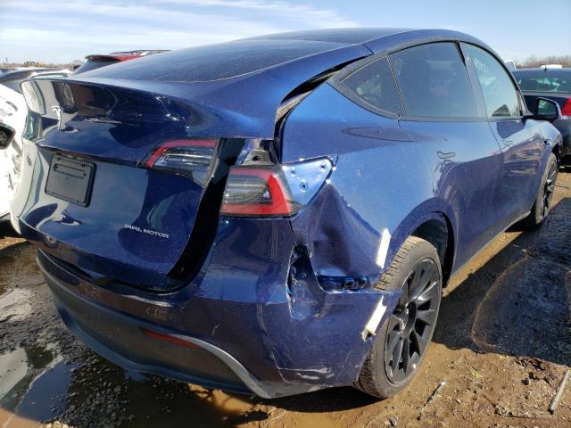 7SAYGDEE5NF386016 - 2022 TESLA MODEL Y أزرق صورة 3