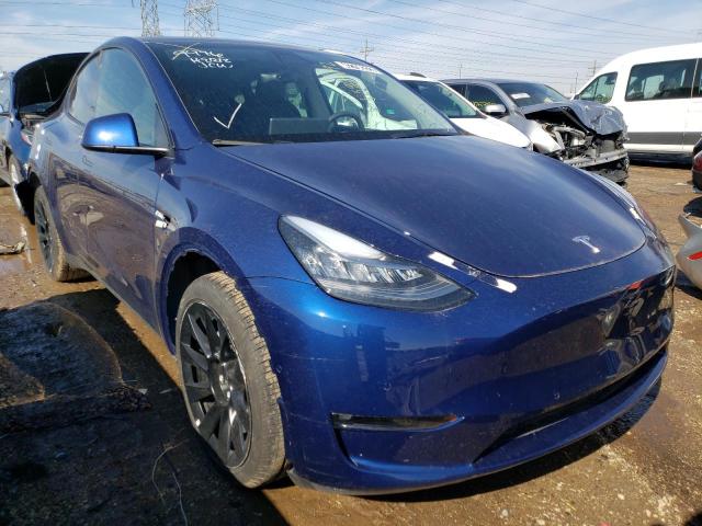 7SAYGDEE5NF386016 - 2022 TESLA MODEL Y أزرق صورة 4