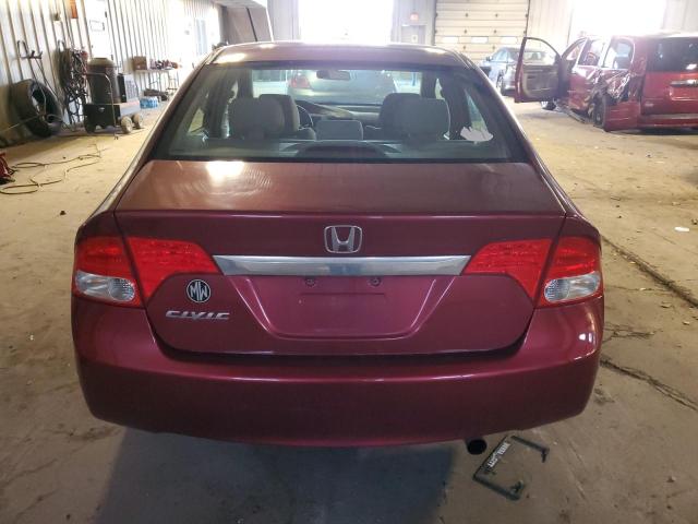 2HGFA16899H533811 - 2009 HONDA CIVIC EX BURGUNDY photo 6