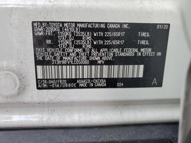 2T3H1RFV1LC050060 - 2020 TOYOTA RAV4 LE WHITE photo 13