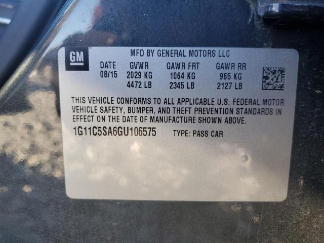 1G11C5SA6GU106575 - 2016 CHEVROLET MALIBU LIM LT 黑色 照片 12