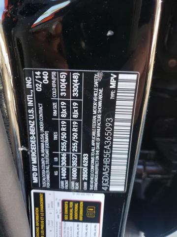 4JGDA5HB5EA365093 - 2014 MERCEDES-BENZ ML 350 4MATIC BLACK photo 13