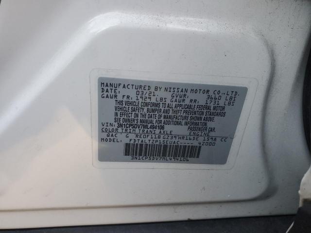 3N1CP5DV7ML494106 - 2021 NISSAN KICKS SR WHITE photo 13