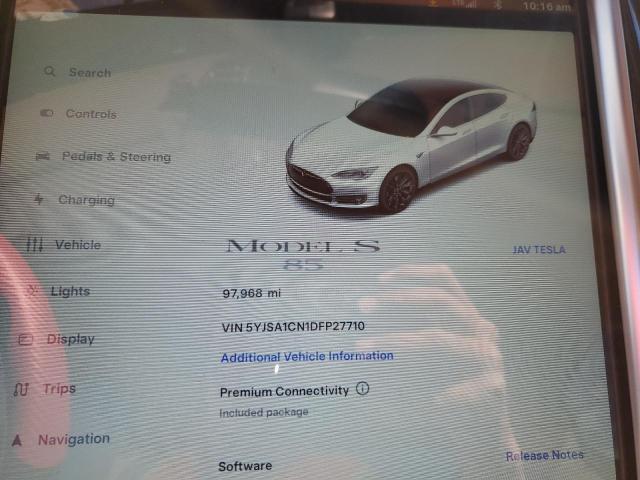 5YJSA1CN1DFP27710 - 2013 TESLA MODEL S WHITE photo 9