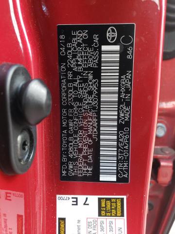 JTDKARFP1J3079953 - 2018 TOYOTA PRIUS PRIM 红色 照片 12