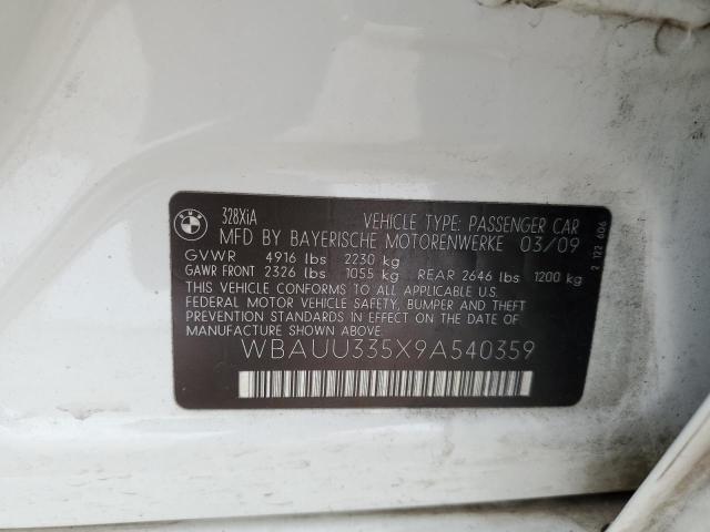 WBAUU335X9A540359 - 2009 BMW 328 XIT WHITE photo 12