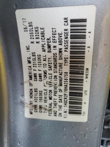 1HGCR2F76HA258758 - 2017 HONDA ACCORD EX SILVER photo 12