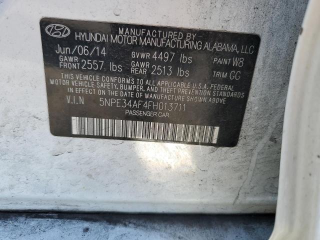 5NPE34AF4FH013711 - 2015 HYUNDAI SONATA SPORT WHITE photo 12