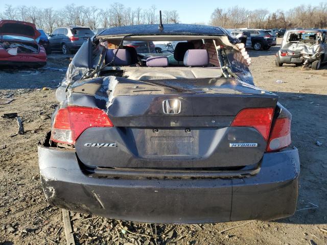 JHMFA36226S008646 - 2006 HONDA CIVIC HYBRID GRAY photo 6